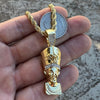 14K Gold Plated Queen Nefertiti Iced Rope Chain Necklace 24"