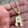 14K Gold Plated R Letter Rope Chain