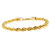 14K Gold Plated Rope Chain Bracelet 8" x 4MM