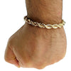 14K Gold Plated Rope Chain Bracelet 8" x 8MM