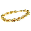 14K Gold Plated Rope Chain Bracelet 8" x 8MM