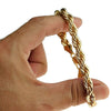 14K Gold Plated Rope Chain Bracelet 8" x 8MM