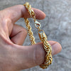 14K Gold Plated Rope Chain Bracelet 8" x 8MM