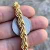 14K Gold Plated Rope Chain Bracelet 8" x 8MM