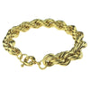 14k Gold Plated Rope Chain Bracelet 9" x 14MM Thick