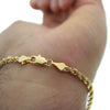 14K Gold Plated Rope Chain Bracelet 9" x 3.5MM