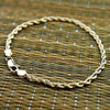 14K Gold Plated Rope Chain Bracelet 9" x 3MM