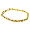 14K Gold Plated Rope Chain Bracelet 9" x 6MM