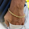 14K Gold Plated Rope Chain Bracelet 9" x 6MM
