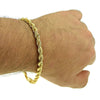 14K Gold Plated Rope Chain Bracelet 9" x 6MM