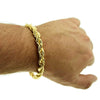 14K Gold Plated Rope Chain Bracelet 9" x 8MM