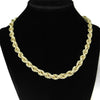 14K Gold Plated Rope Chain CZ Necklace 8mm x 18"
