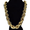 14K Gold Plated Rope Chain Dookie Necklace 20mm x 36"