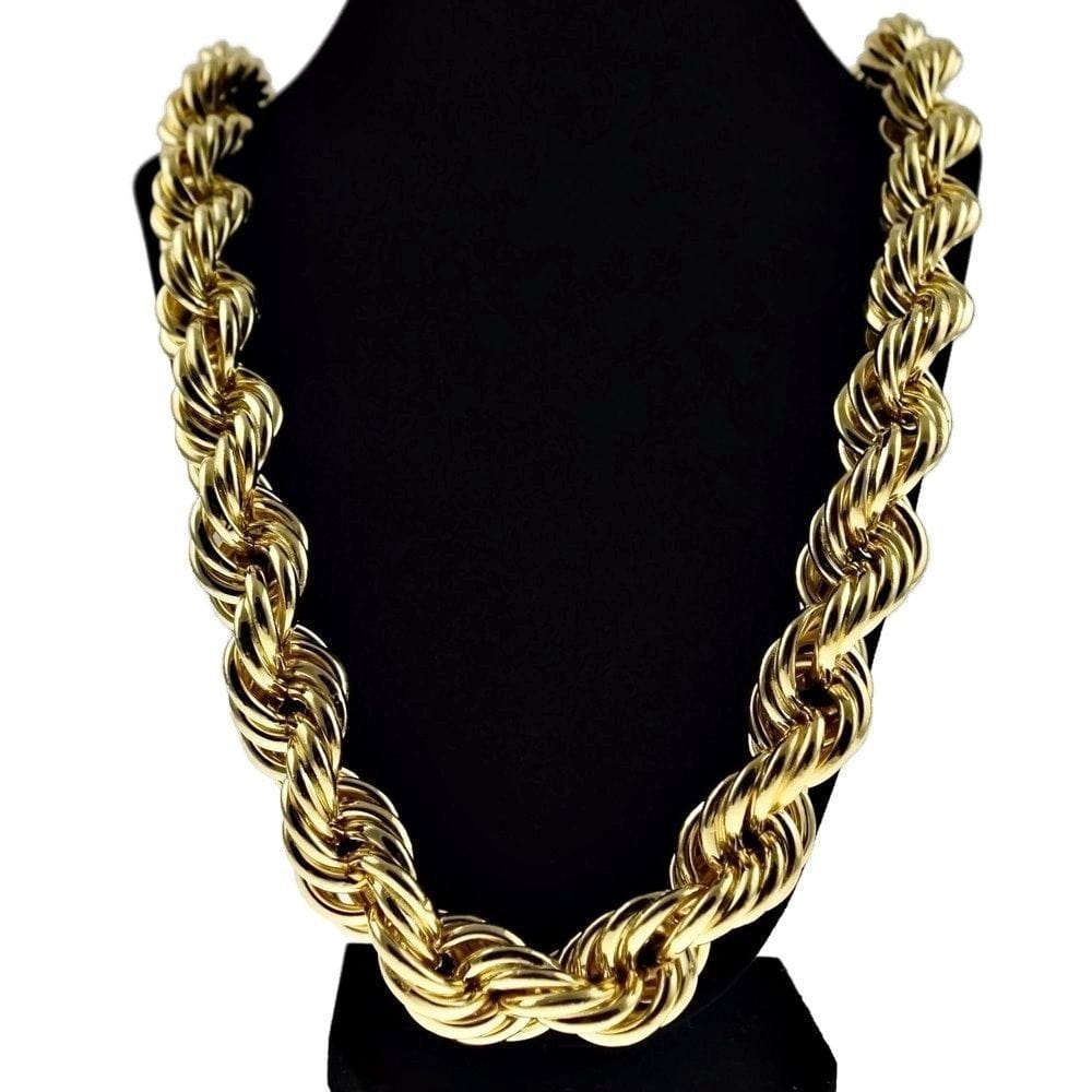Dookie Ropes 14K Gold Plated Rope Chain Dookie Necklace 20mm x 36