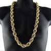 14K Gold Plated Rope Chain Dookie Necklace 20mm x 36"