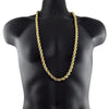14K Gold Plated Rope Chain Necklace 10mm x 36"