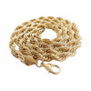 14K Gold Plated Rope Chain Necklace 10mm x 36"