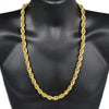 14K Gold Plated Rope Chain Necklace 12mm x 30"