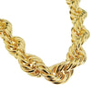 14K Gold Plated Rope Chain Necklace 12mm x 30"