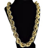 14K Gold Plated Rope Chain Necklace 20mm Thick x 30"