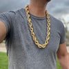 14K Gold Plated Rope Chain Necklace 20mm Thick x 30"