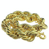 14K Gold Plated Rope Chain Necklace 25mm x 20"