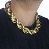 14K Gold Plated Rope Chain Necklace 25mm x 20"