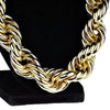 14K Gold Plated Rope Chain Necklace 25mm x 30"