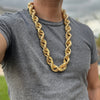 14K Gold Plated Rope Chain Necklace 25mm x 30"