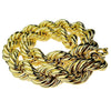 14K Gold Plated Rope Chain Necklace 30MM Thick x 30" Inch
