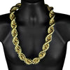 14K Gold Plated Rope Chain Necklace 30MM Thick x 30" Inch