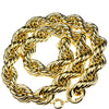 14K Gold Plated Rope Chain Necklace 30mm x 36"