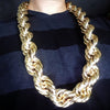 14K Gold Plated Rope Chain Necklace 30mm x 36"