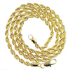 14K Gold  Plated Rope Chain Necklace 4mm x 24"