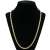 14K Gold Plated Rope Chain Necklace 5mm x 24" Inch