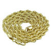 14K Gold Plated Rope Chain Necklace 5mm x 24" Inch