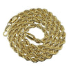 14K Gold Plated Rope Chain Necklace 5mm x 30" Inch