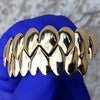 14k Gold Plated Shark Teeth Grillz Set Plain