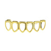 14K Gold Plated Six Open Face Hollow Bottom Teeth Grillz