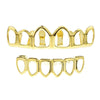 14K Gold Plated Six Open Face Hollow Teeth Grillz Set