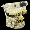 14K Gold Plated Six Open Face Hollow Teeth Grillz Set