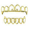 14K Gold Plated Six Open Face Vampire Fangs Grillz Set