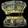 14K Gold Plated Six Open Face Vampire Fangs Grillz Set