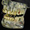 14K Gold Plated Six Open Face Vampire Fangs Grillz Set