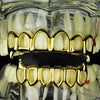 14K Gold Plated Six Open Face Vampire Fangs Grillz Set