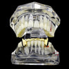 14K Gold Plated Slim Bar Bottom Vampire Fangs Grillz