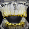 14K Gold Plated Slim CZ Slim Bar Vampire Fangs Grillz Set