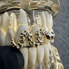 14k Gold Plated Snake Green CZ Eyes Serpent Grillz Top Front Teeth Double Grill