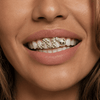 14k Gold Plated Snake Green CZ Eyes Serpent Grillz Top Front Teeth Double Grill