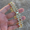 14K Gold Plated Spike Bracelet 9.5" Inch X 25MM